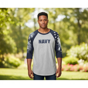 Men's Everyday Life Gray Navy Short Sleeve Tee L